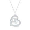 Thumbnail Image 3 of Diamond Chinese &quot;Mother&quot; Heart Necklace 1/4 ct tw 10K White Gold 18&quot;
