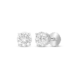 Round-Cut Diamond Solitaire Stud Earrings 1 ct tw 10K White Gold (I/I3)