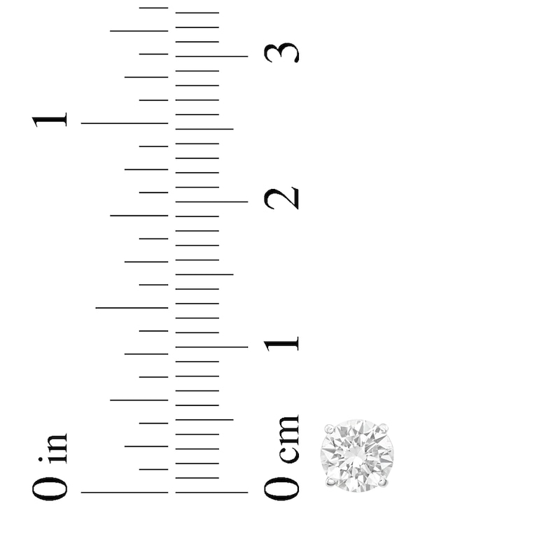Main Image 5 of Round-Cut Diamond Solitaire Stud Earrings 1 ct tw 10K White Gold (I/I3)