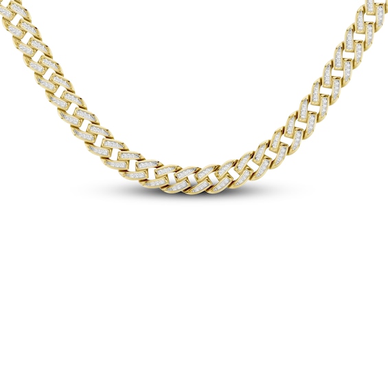 KAY Lab-Grown Diamonds Men's Curb Link Necklace 4 ct tw 10K Yellow Gold 22"