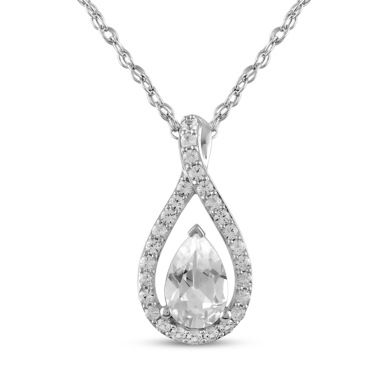Main Image 2 of Pear-Shaped White Lab-Created Sapphire Gift Set Sterling Silver