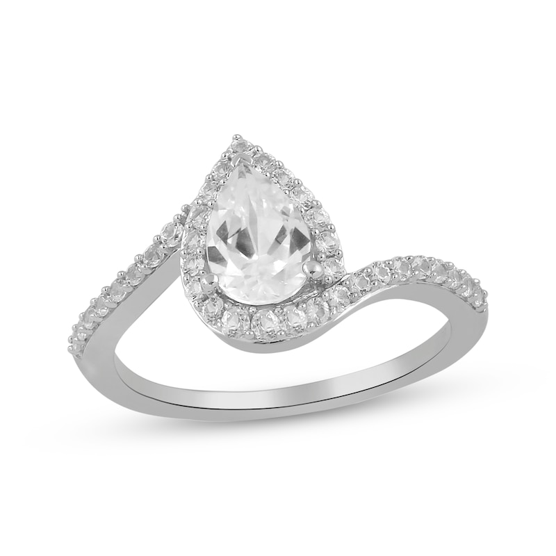 Main Image 3 of Pear-Shaped White Lab-Created Sapphire Gift Set Sterling Silver