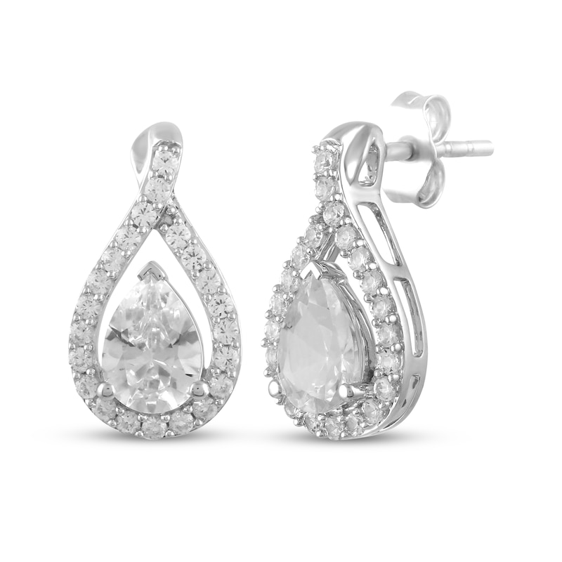 Main Image 4 of Pear-Shaped White Lab-Created Sapphire Gift Set Sterling Silver