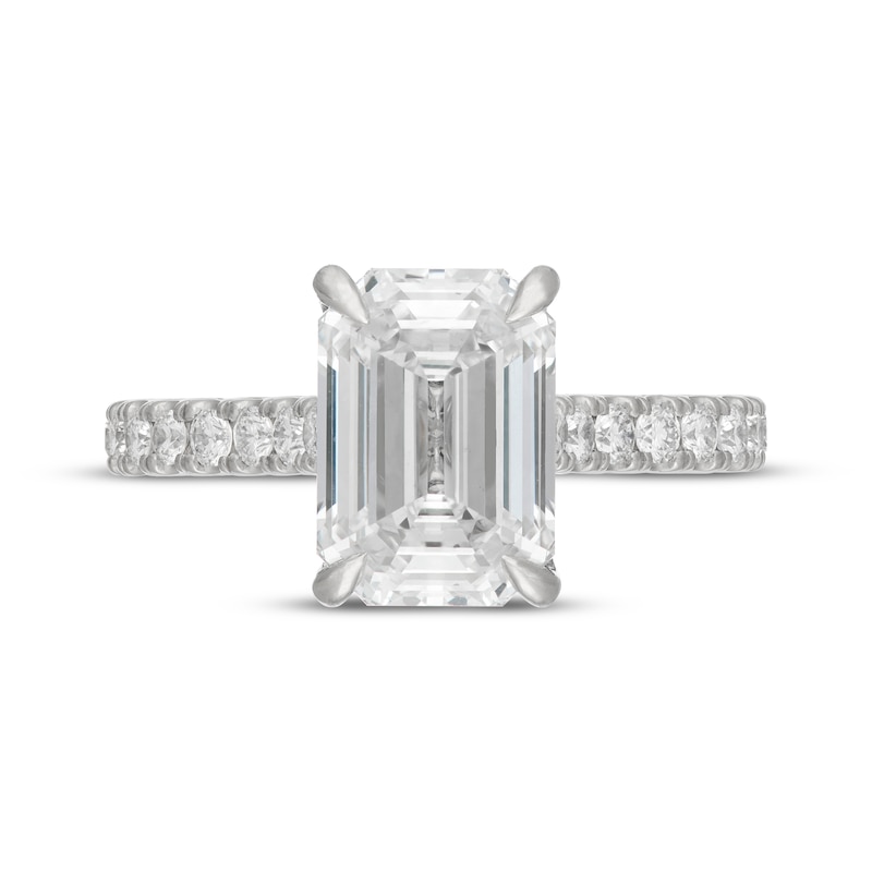 Main Image 3 of Neil Lane Artistry Heritage Emerald-Cut Lab-Grown Diamond Engagement Ring 4-5/8 ct tw Platinum
