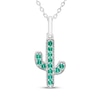 Thumbnail Image 1 of Lab-Created Emerald Cactus Necklace Sterling Silver 18"