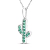 Thumbnail Image 2 of Lab-Created Emerald Cactus Necklace Sterling Silver 18"