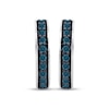 Thumbnail Image 2 of Men's Blue Diamond Huggie Hoop Earrings 1/2 ct tw Sterling Silver