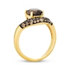 Thumbnail Image 3 of Le Vian Oval-Cut Chocolate Quartz Contour Ring 1/2 ct tw Diamonds 14K Honey Gold