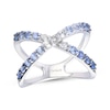 Thumbnail Image 1 of Le Vian Kiss Collection Denim Ombré Sapphire "X" Ring 14K Vanilla Gold