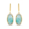 Thumbnail Image 2 of Le Vian Oval-Cut Aquaprase Dangle Earrings 3/8 ct tw Diamonds 14K Honey Gold