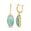Thumbnail Image 3 of Le Vian Oval-Cut Aquaprase Dangle Earrings 3/8 ct tw Diamonds 14K Honey Gold