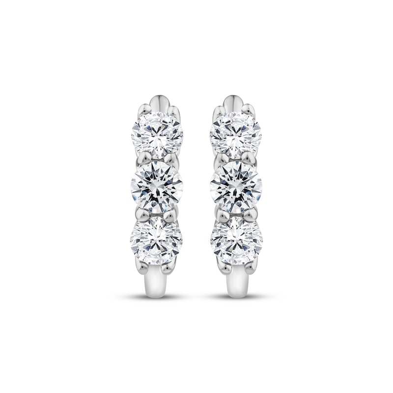 Main Image 2 of Memories Moments Magic Lab-Grown Diamond Hoop Earrings 1-1/2 ct tw 10K White Gold