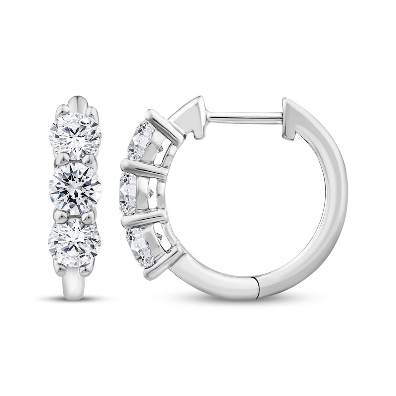 Main Image 3 of Memories Moments Magic Lab-Grown Diamond Hoop Earrings 1-1/2 ct tw 10K White Gold