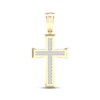 Thumbnail Image 1 of STUDIO BY KAY Men's Lab-Grown Diamond Pavé Flared Cross Charm 1/2 ct tw 24K Yellow Gold Vermeil Sterling Silver