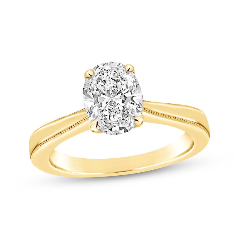 Main Image 1 of Now + Forever Oval-Cut Diamond Hidden Halo Solitaire Engagement Ring 1 ct tw 14K Yellow Gold (I/I2)