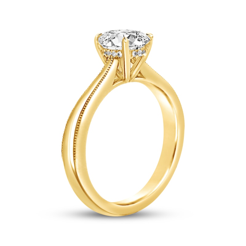 Main Image 2 of Now + Forever Oval-Cut Diamond Hidden Halo Solitaire Engagement Ring 1 ct tw 14K Yellow Gold (I/I2)