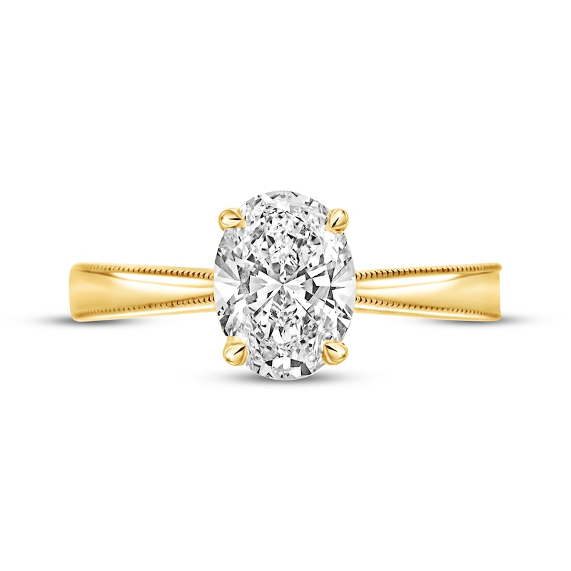 Main Image 3 of Now + Forever Oval-Cut Diamond Hidden Halo Solitaire Engagement Ring 1 ct tw 14K Yellow Gold (I/I2)