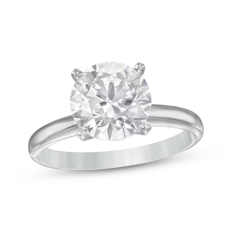 Main Image 1 of Lab-Grown Diamonds Round-Cut Solitaire Engagement Ring 3 ct tw 14K White Gold (F/SI2)
