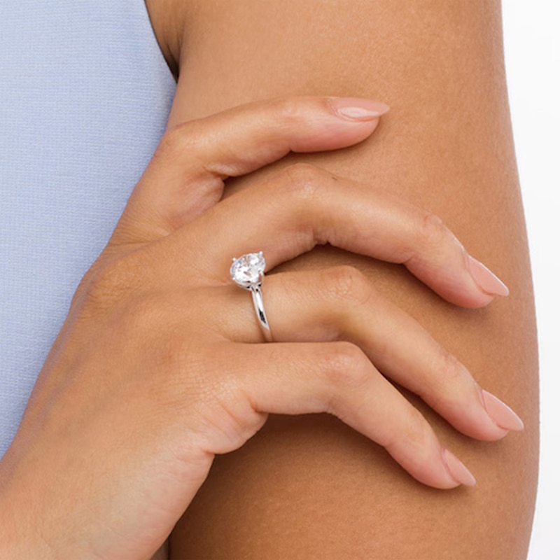 Main Image 4 of Lab-Grown Diamonds Round-Cut Solitaire Engagement Ring 3 ct tw 14K White Gold (F/SI2)