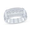 Thumbnail Image 1 of Now + Forever Lab-Grown Diamonds Men's Three-Row Collar Wedding Band 1-1/2 ct tw 14K White Gold