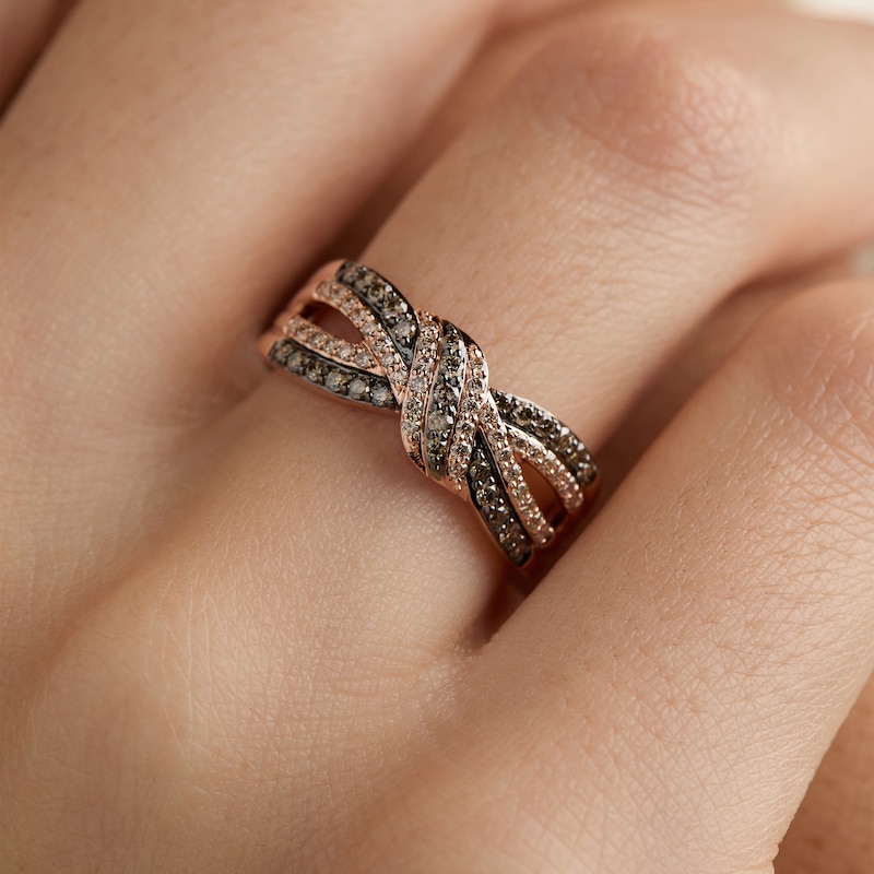 Main Image 6 of Le Vian Diamond Knot Ring 1/2 ct tw 14K Strawberry Gold