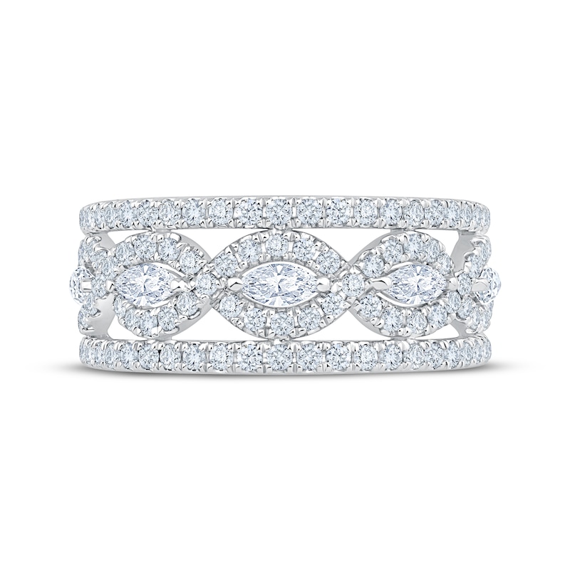 Main Image 3 of KAY Lab-Grown Diamonds Marquise-Cut Multi-Row Twist Anniversary Ring 1 ct tw 14K White Gold