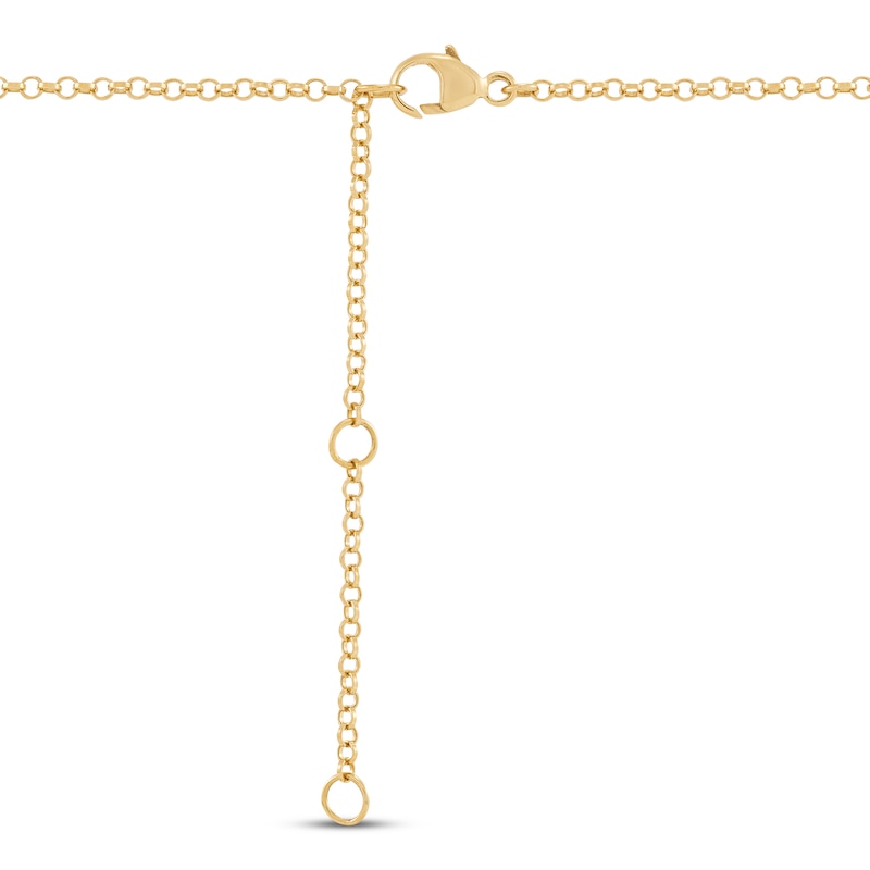 Main Image 4 of STUDIO BY KAY Emerald-Cut Lab-Created Emerald Chain Link Drop Necklace 24K Yellow Gold Vermeil Sterling Silver 18"