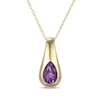 Thumbnail Image 1 of STUDIO BY KAY Pear-Shaped Amethyst Bezel-Set Teardrop Necklace 24K Yellow Gold Vermeil Sterling Silver 18"