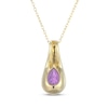 Thumbnail Image 3 of STUDIO BY KAY Pear-Shaped Amethyst Bezel-Set Teardrop Necklace 24K Yellow Gold Vermeil Sterling Silver 18"
