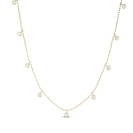 STUDIO BY KAY Lab-Grown Diamond Dangle Station Necklace 1/3 ct tw 24K Yellow Gold Vermeil Sterling Silver 18"