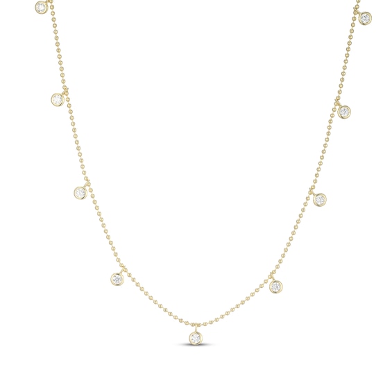 STUDIO BY KAY Lab-Grown Diamond Dangle Station Necklace 1/3 ct tw 24K Yellow Gold Vermeil Sterling Silver 18"