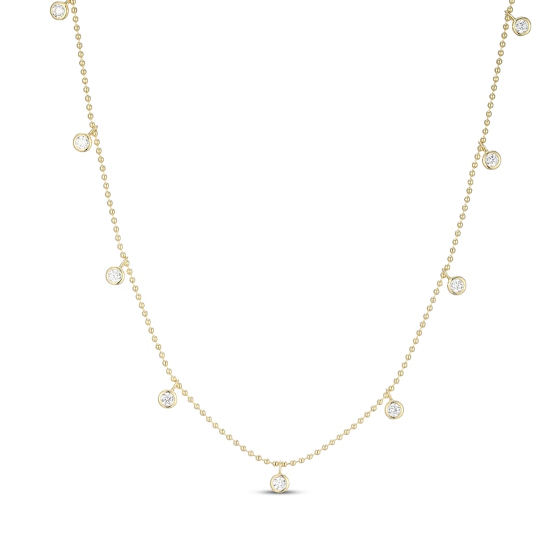 Main Image 1 of STUDIO BY KAY Lab-Grown Diamond Dangle Station Necklace 1/3 ct tw 24K Yellow Gold Vermeil Sterling Silver 18"
