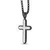 Thumbnail Image 2 of Men's Textured Cross Necklace Stainless Steel & Black Ion Plating 24"