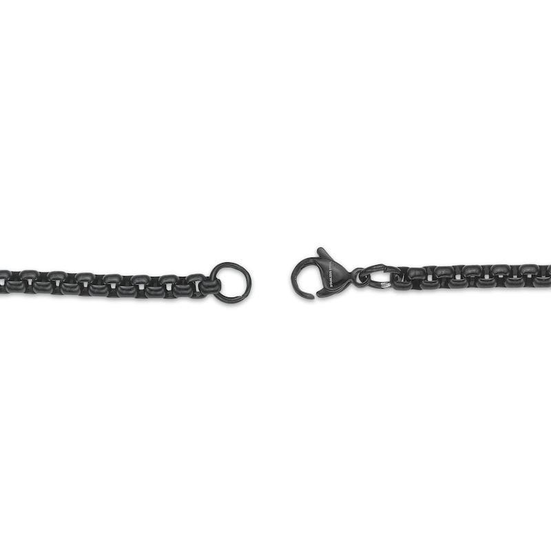 Main Image 3 of Men's Textured Cross Necklace Stainless Steel & Black Ion Plating 24"