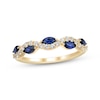 Thumbnail Image 1 of Now + Forever Marquise-Cut Blue Sapphire & Diamond Anniversary Ring 1/4 ct tw 10K Yellow Gold