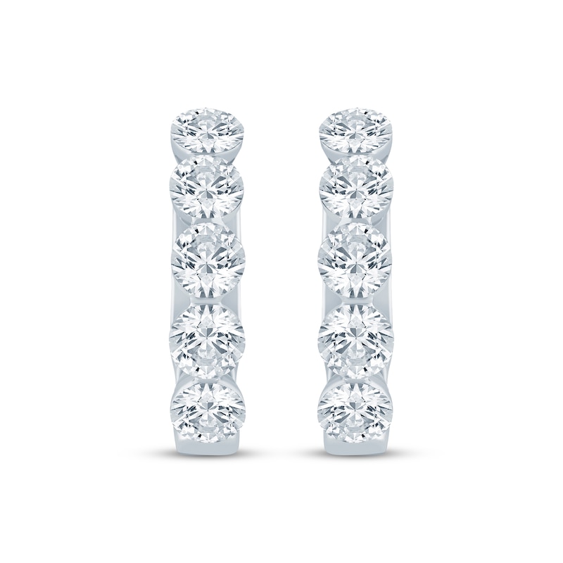 Main Image 2 of KAY Lab-Grown Diamonds Hoop Earrings 2 ct tw 10K White Gold