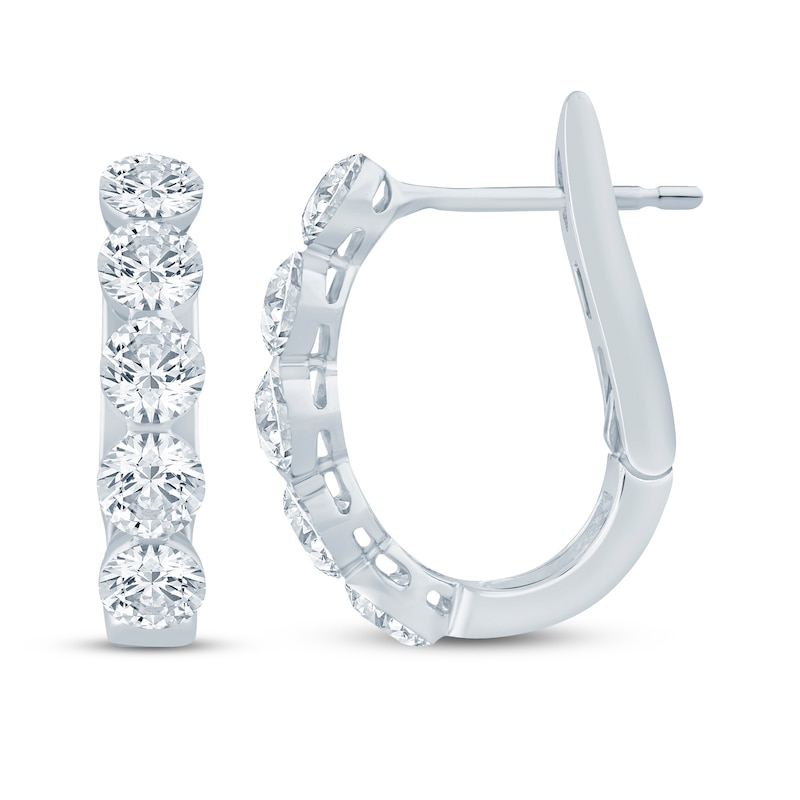 Main Image 3 of KAY Lab-Grown Diamonds Hoop Earrings 2 ct tw 10K White Gold