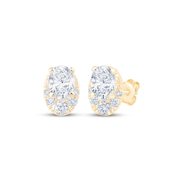 KAY Lab-Grown Diamonds Oval & Round-Cut Earrings 1 ct tw 10K Yellow Gold