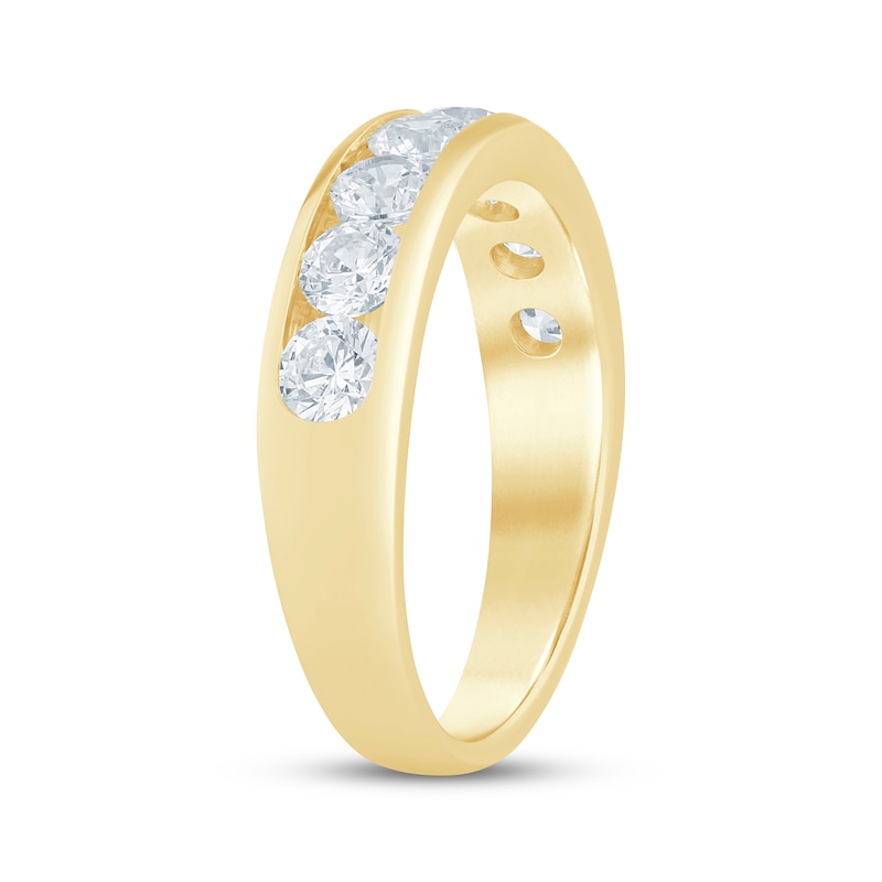Main Image 2 of Now + Forever Lab-Grown Diamonds Men's Channel-Set Wedding Band 2 ct tw 14K Yellow Gold