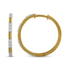 Thumbnail Image 3 of KAY Lab-Grown Diamonds Station Hoop Earrings 1/4 ct tw 14K Yellow Gold-Plated Sterling Silver