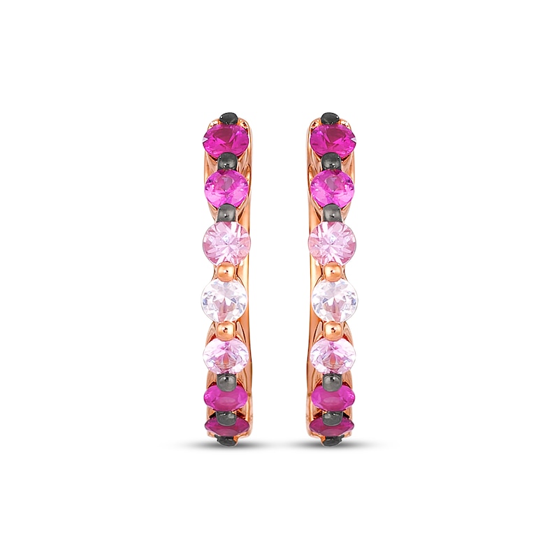 Main Image 2 of Le Vian Strawberry Ombré Sapphire Hoop Earrings 14K Strawberry Gold