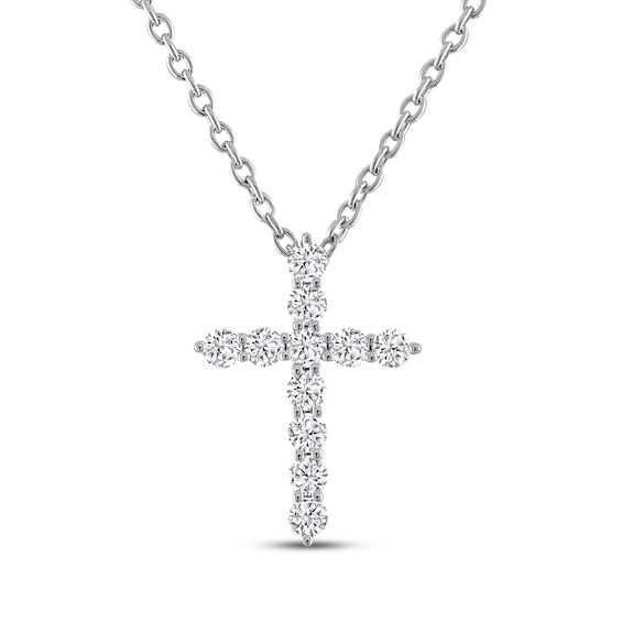 THE LEO Diamond Cross Necklace 1/3 ct tw 14K White Gold 19"