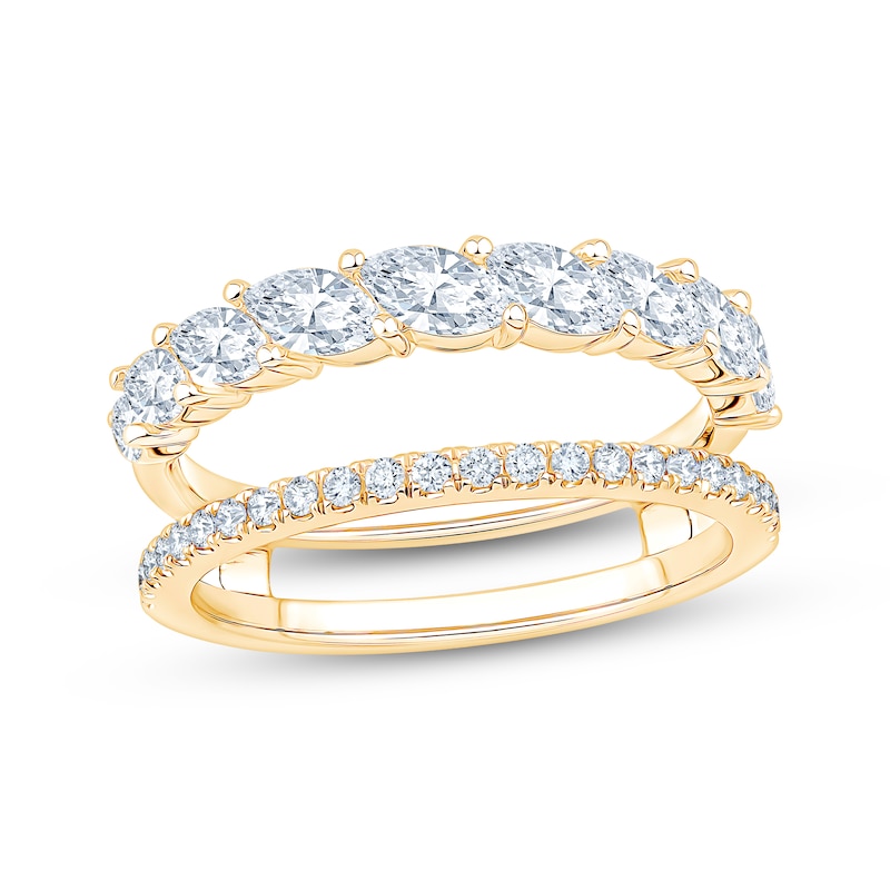 Main Image 1 of Now + Forever Lab-Grown Diamonds Marquise & Round-Cut Enhancer Ring 1 ct tw 14K Yellow Gold