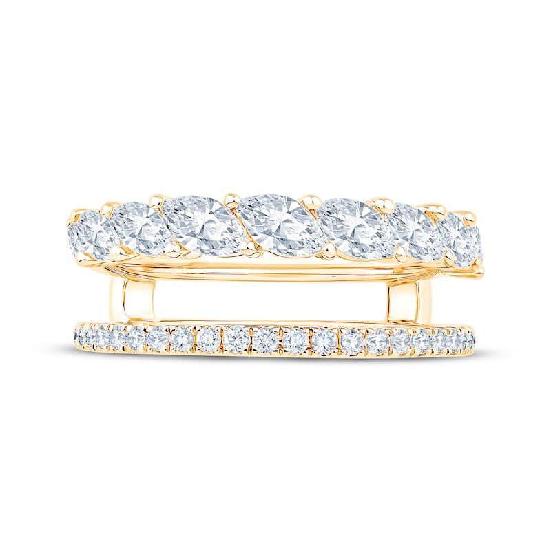 Main Image 3 of Now + Forever Lab-Grown Diamonds Marquise & Round-Cut Enhancer Ring 1 ct tw 14K Yellow Gold