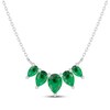Thumbnail Image 1 of Pear-Shaped Lab-Created Emerald Five-Stone Necklace Sterling Silver 18"
