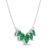 Thumbnail Image 2 of Pear-Shaped Lab-Created Emerald Five-Stone Necklace Sterling Silver 18"