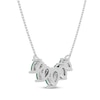 Thumbnail Image 3 of Pear-Shaped Lab-Created Emerald Five-Stone Necklace Sterling Silver 18"