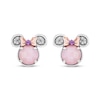 Thumbnail Image 2 of Disney Treasures Minnie Mouse Pink Opal, Pink Lab-Created Sapphire & Diamond Stud Earrings 1/20 ct tw Sterling Silver & 10K Rose Gold