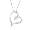 Thumbnail Image 1 of KAY Lab-Grown Diamond Accent Slanted Freeform Open Heart Necklace Sterling Silver