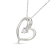 Thumbnail Image 2 of KAY Lab-Grown Diamond Accent Slanted Freeform Open Heart Necklace Sterling Silver